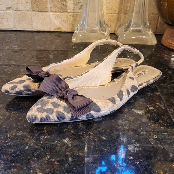 Woman's Nine West Cheetah Print Pointed Sling Back Flats Size 6.5M - Picture 6 of 10